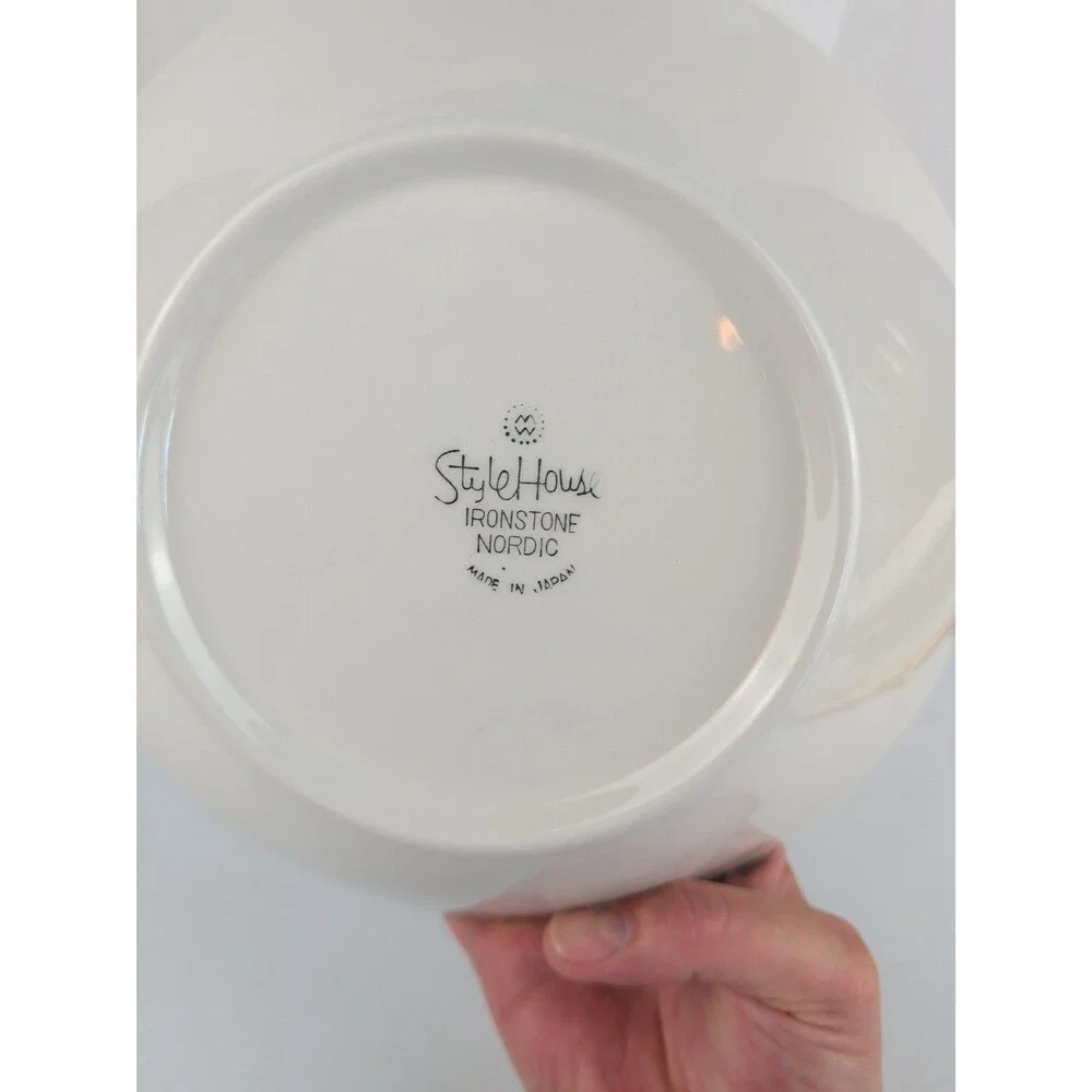 VTG Style House Ironstone Nordic Retro Serving Bowl 9.5 Inch  MCM